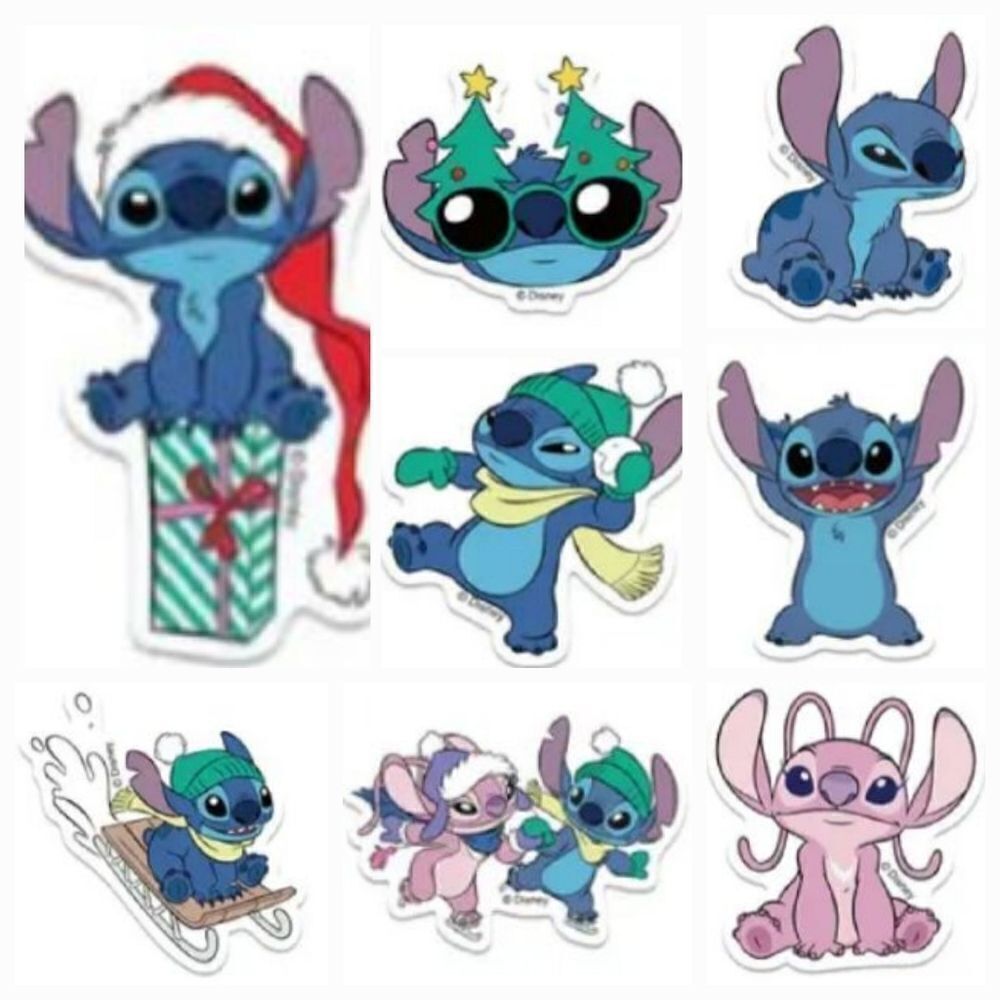 Disney Lilo & Stitch Sticker Decals Winter Snow Blue Koala Variety Pack Laptop